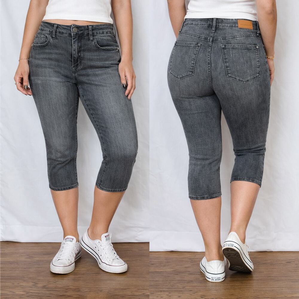 Judy Blue Skinny Fit Capri Jeans Gray Wash Stretch Denim Women 11/30